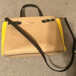 Kate Spade Satchel in stone and yellow colors